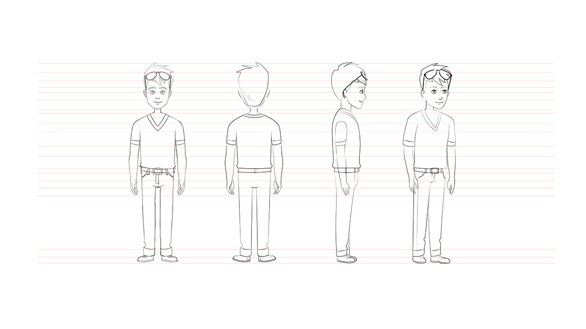 linedrawing character turnaround concept art sketch digital illustration adobe illustrator