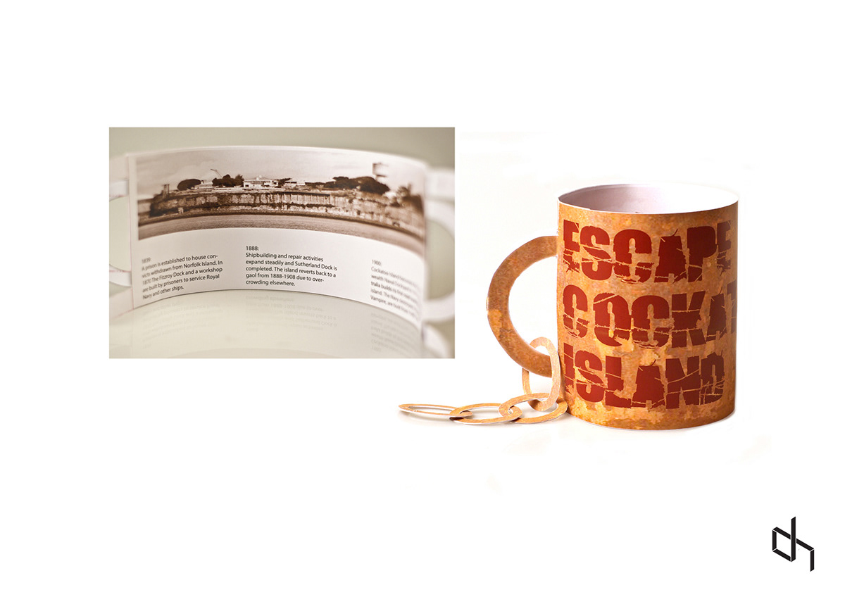 package  mug  Cockatoo Island escape souvenir photoshop Illustrator prototype