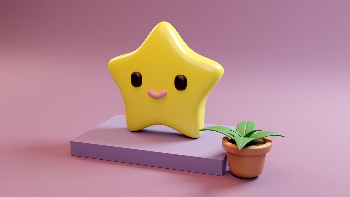 3D 3d modeling baby blender Character fantasy Gamer Low Poly lowpoly star