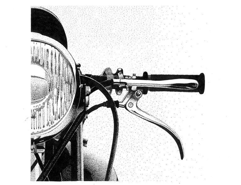 ink art poster Bike moto