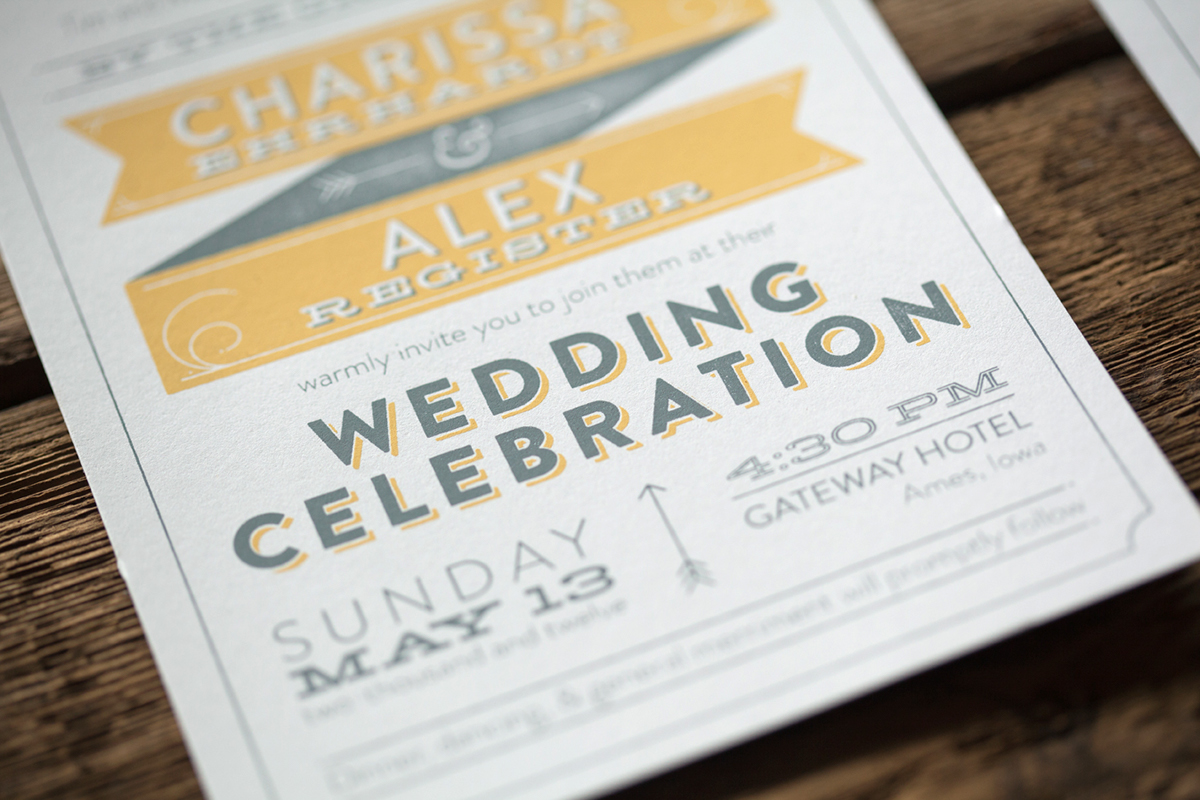 wedding invitations screen printed