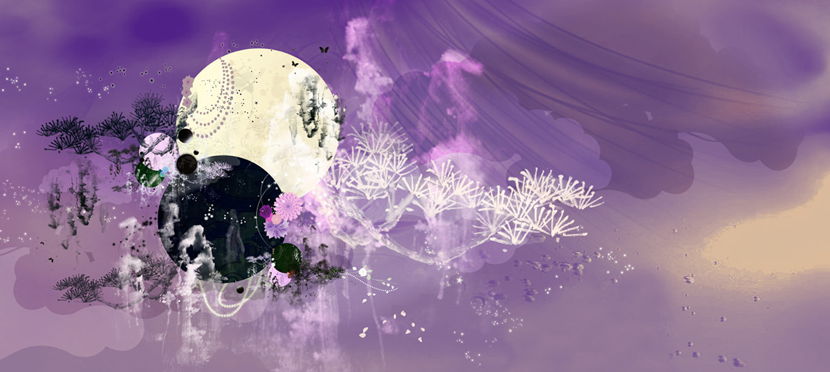 moon Rao digital Love japan itonami flower vector art Collection river tears purple amazing world