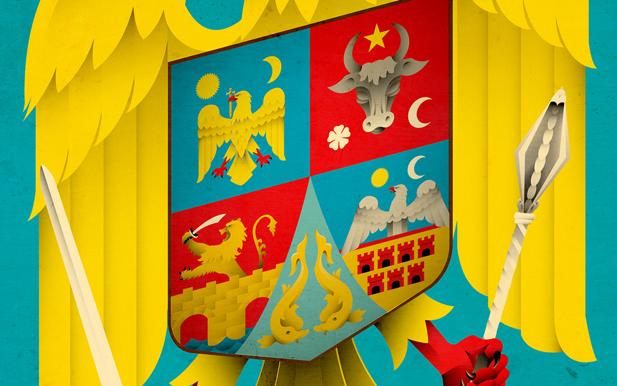 romania  emblem  coat of arms pattern