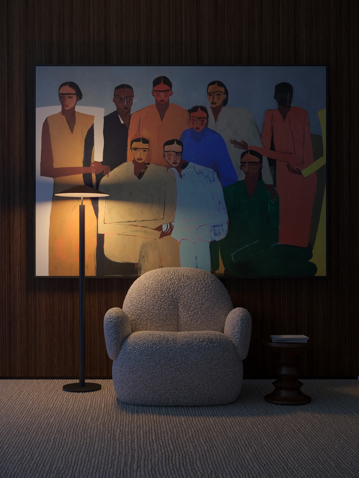 3D 3ds max corona indoor living room modern Render visualization