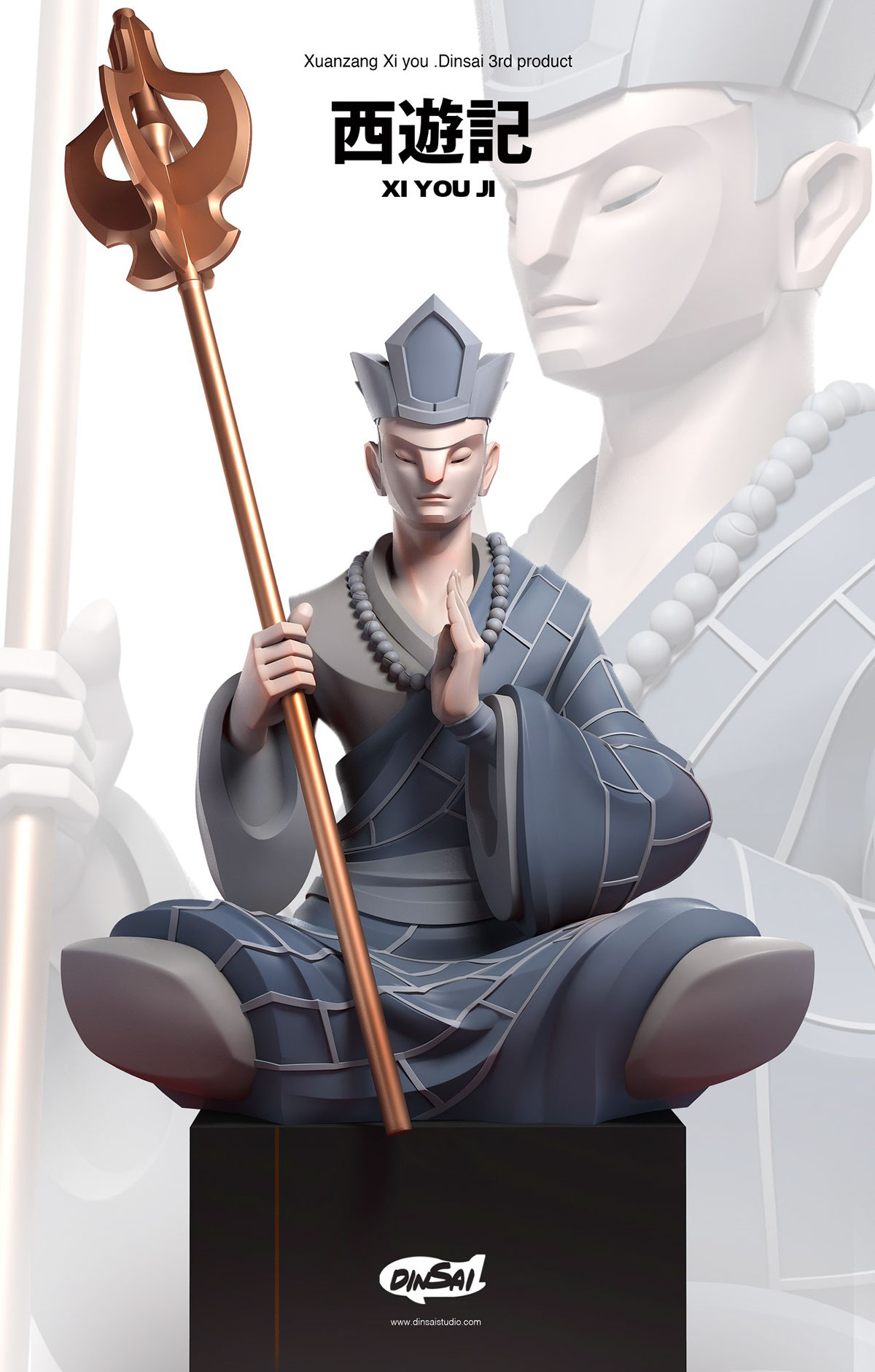 Xuanzang legend Buddhist model characters design art figure Stylize