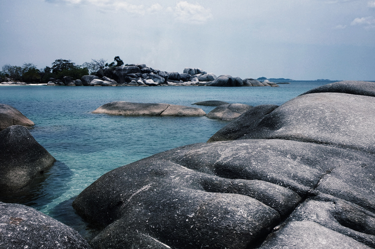Ocean vintage design Nature indonesia type sea blue adventure belitung Landscape view paradise
