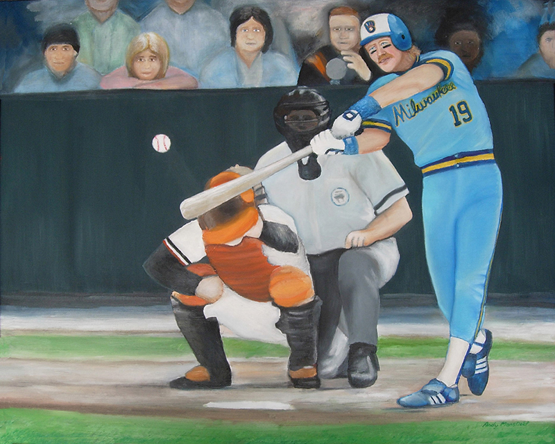 baseball Milwaukee Brewers Robin Yount Cecil Cooper rollie fingers Ted Simmons sports art ILLUSTRATION 