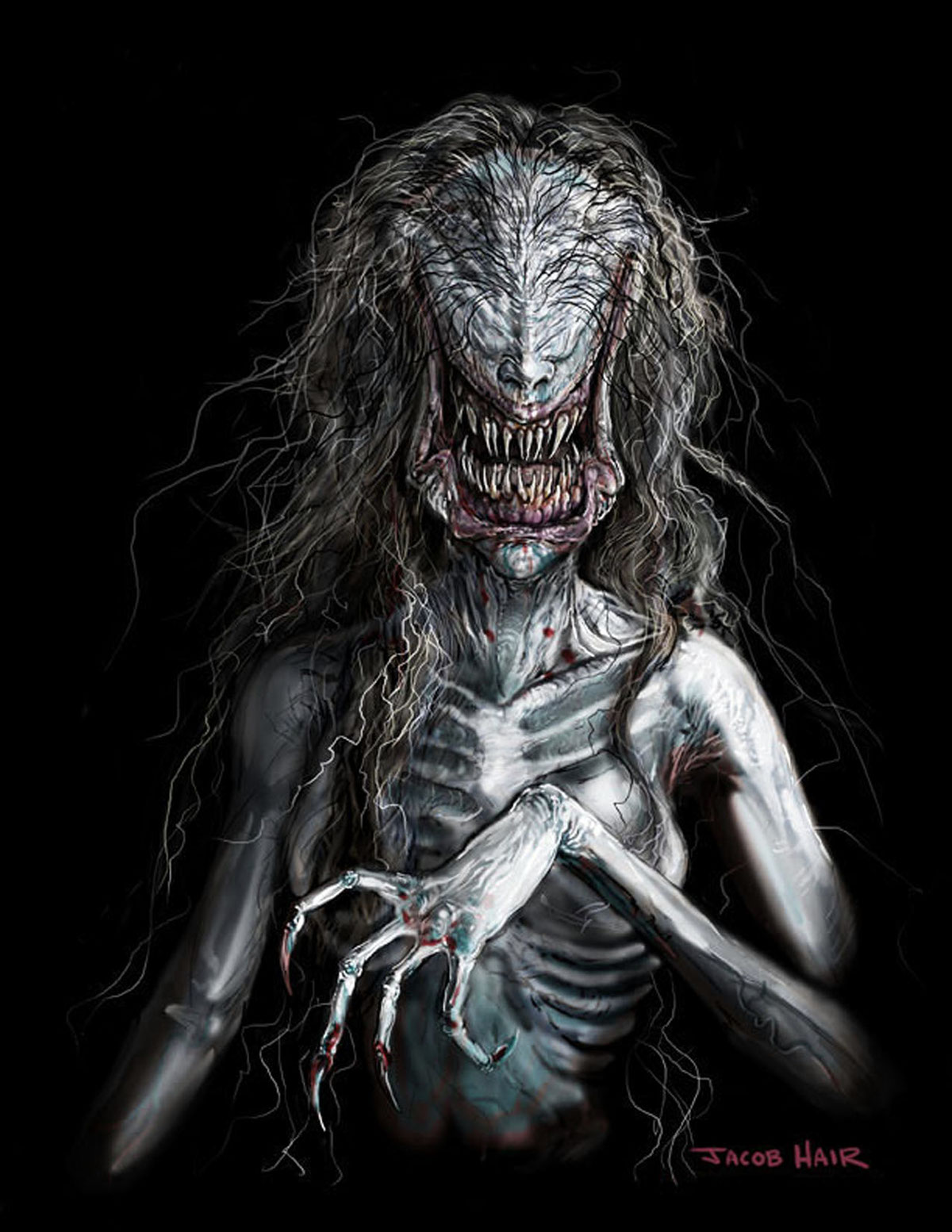 horror Creature Design Horror Movies monster banshee concept art movie monsters Jacob Hair teeth