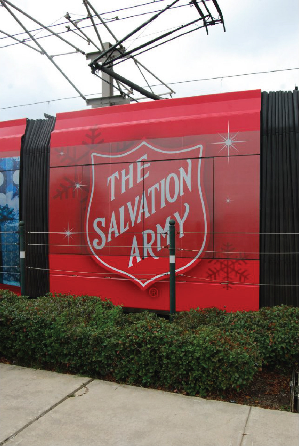 The Salvation Army design graphic train Chirstmas Holiday Tree  Bullet giving gift box