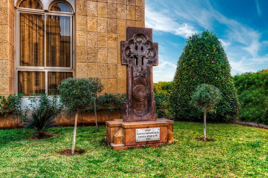 church cross-stone Armenian Catholicosate Armenian HDR