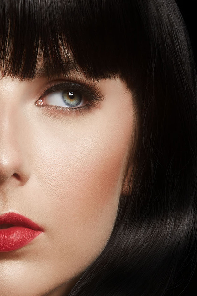 beauty photo retouch close-up portrait red texture skin details digital Photoedit edit concept