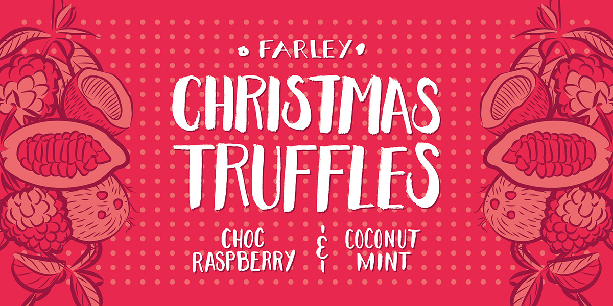 Packaging Christmas lettering ILLUSTRATION  red Food  sweet New Zealand summer baking