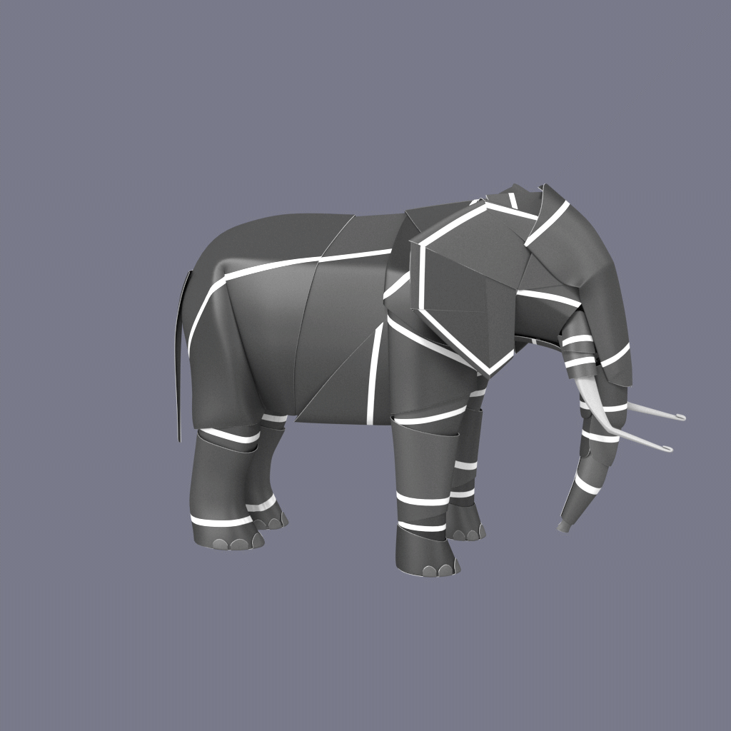 paper craft 3d animals 3d animation vray render Safari Animal paper folded Craftmanship Maya commercial safari