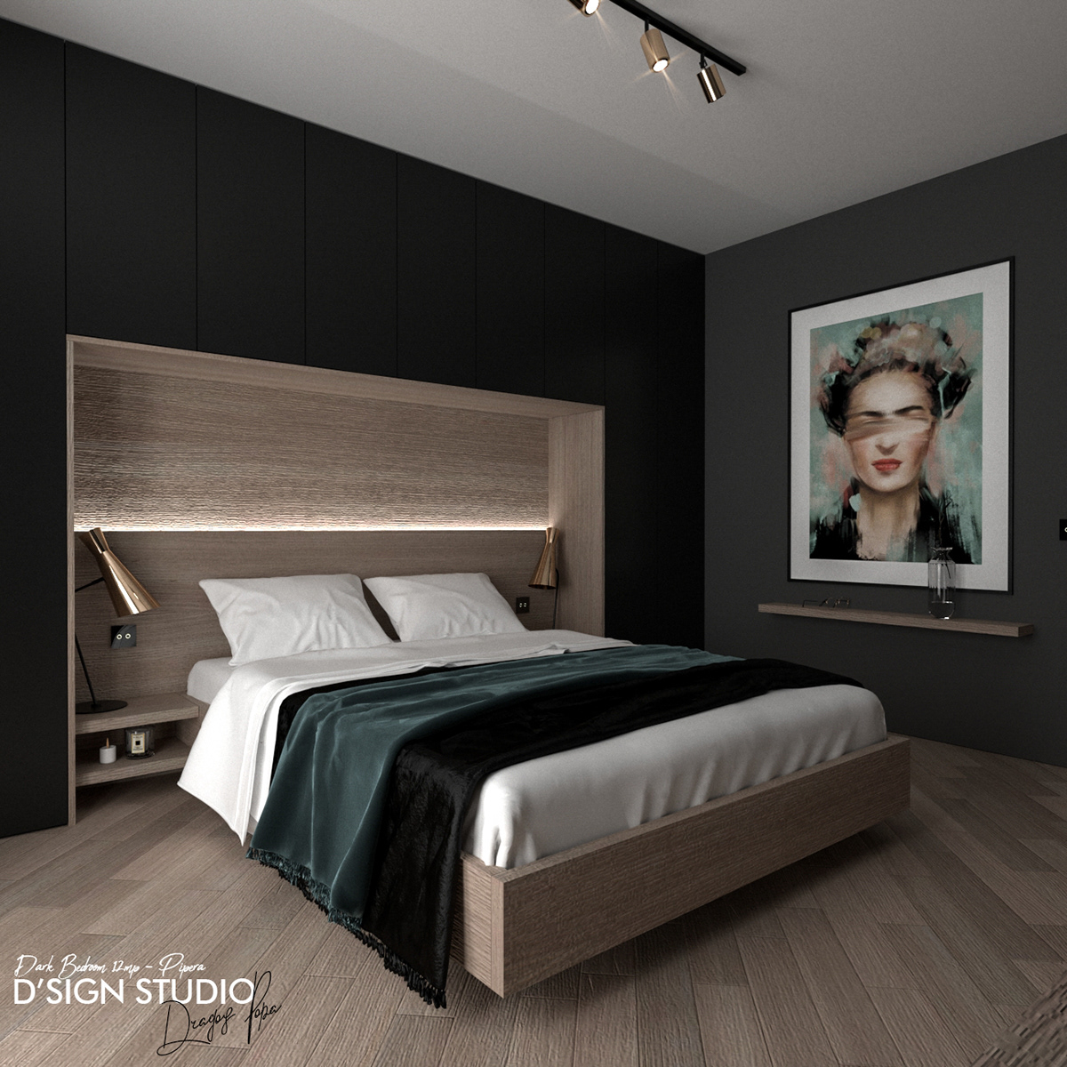 bedroom design interior design  architecture Render vray SketchUP