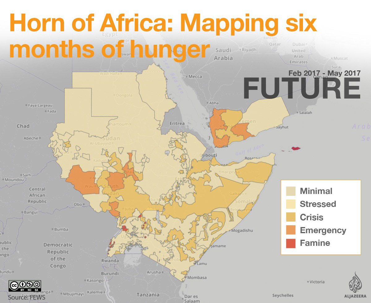 africa famine horn of africa hunger infographic map
