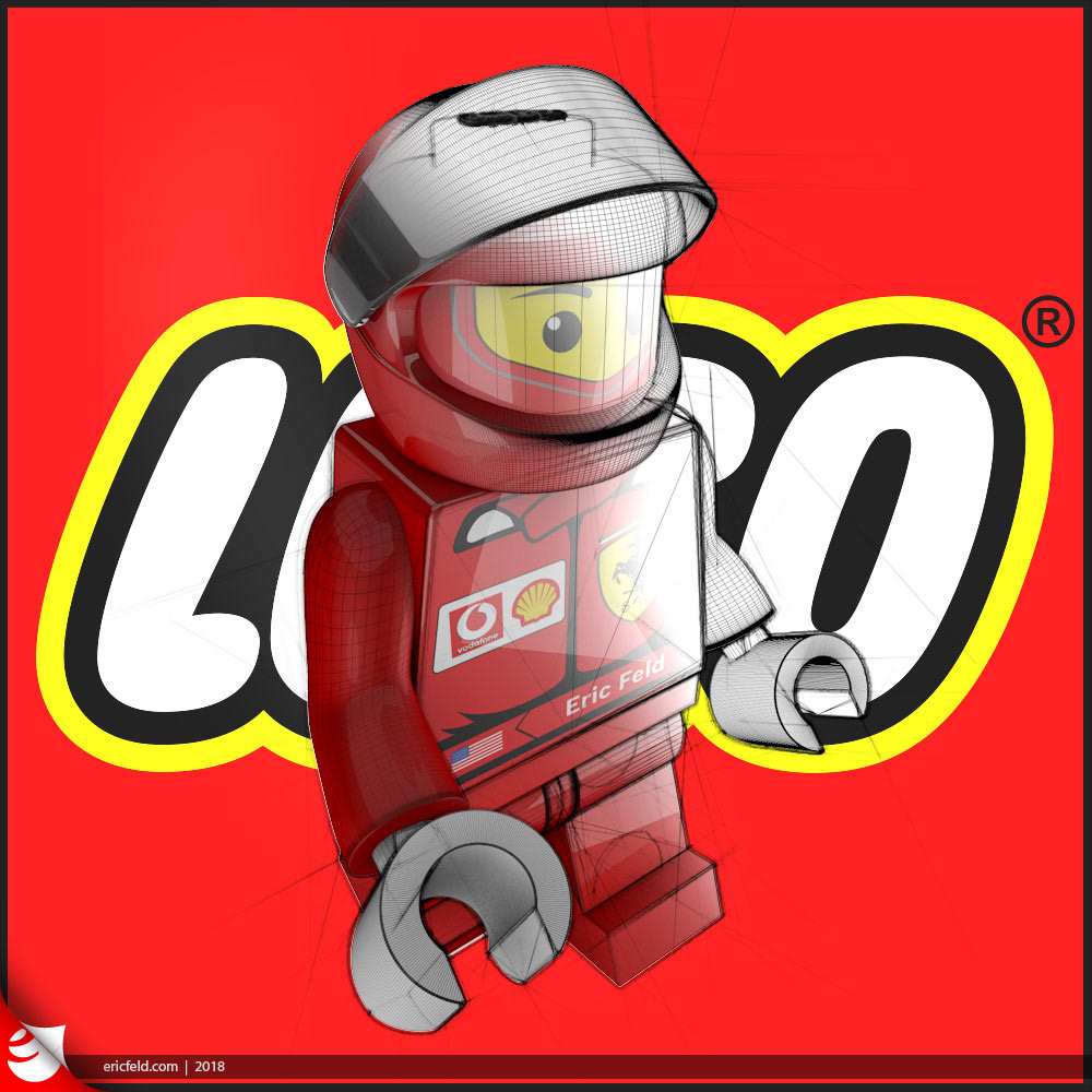 LEGO toys 3d modeling photoshop cinema4d FERRARI RedBull mercedes spiderman