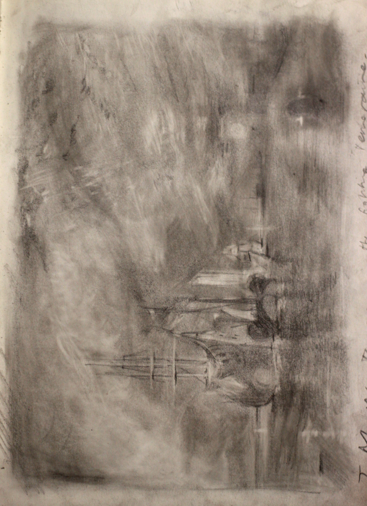 charcoal Figure Study line Tonal Space  atmosphere