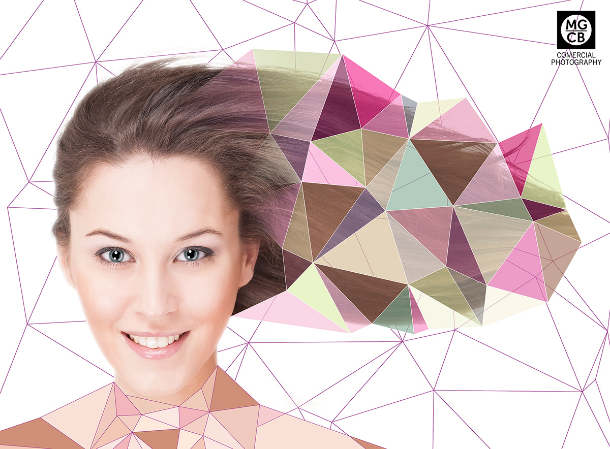 female beauty colour colourfull White Polygons