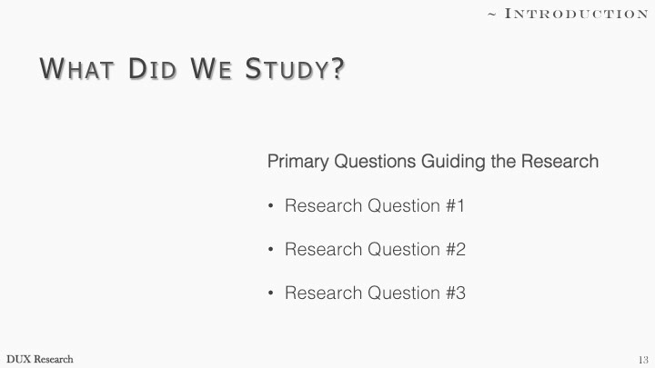 research findings template