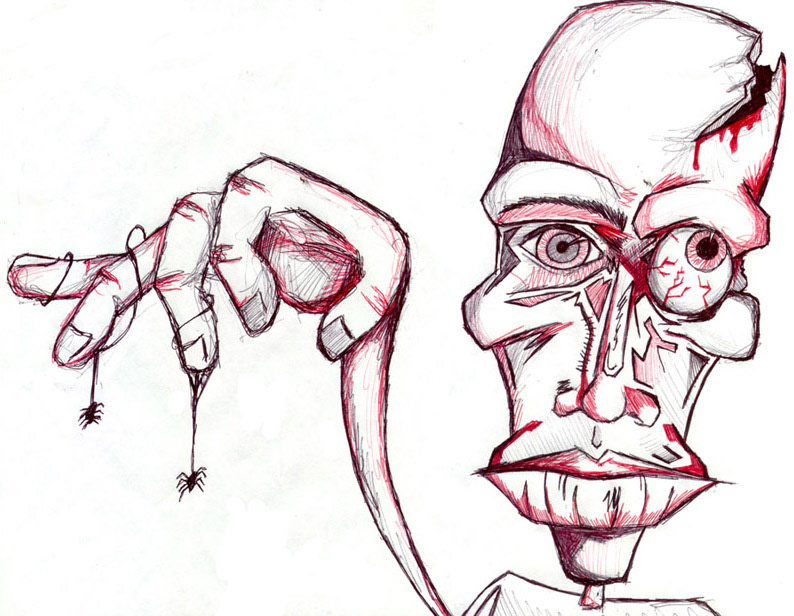 freehand ILLUSTRATION  Drawing  doodle sketch pen pencil portrait self-portrait