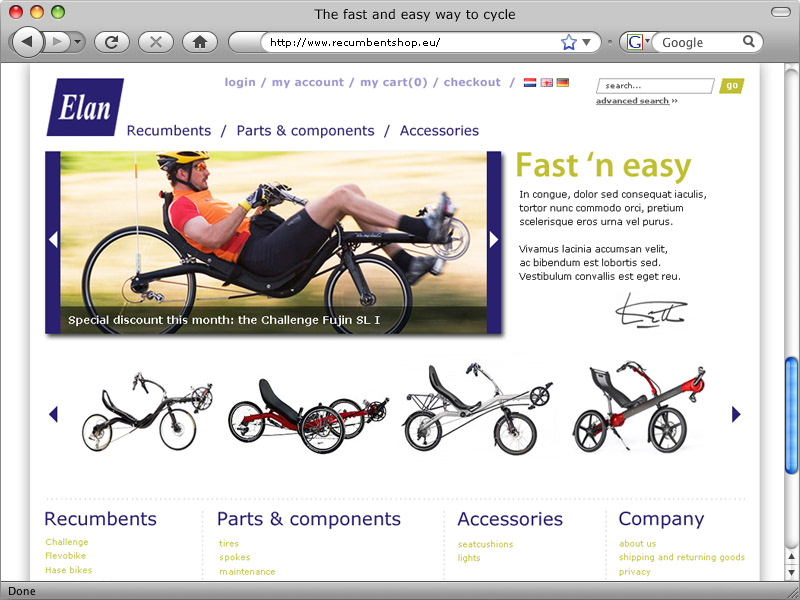 Marcel van Lierop recumbents Cycling Elan webshop