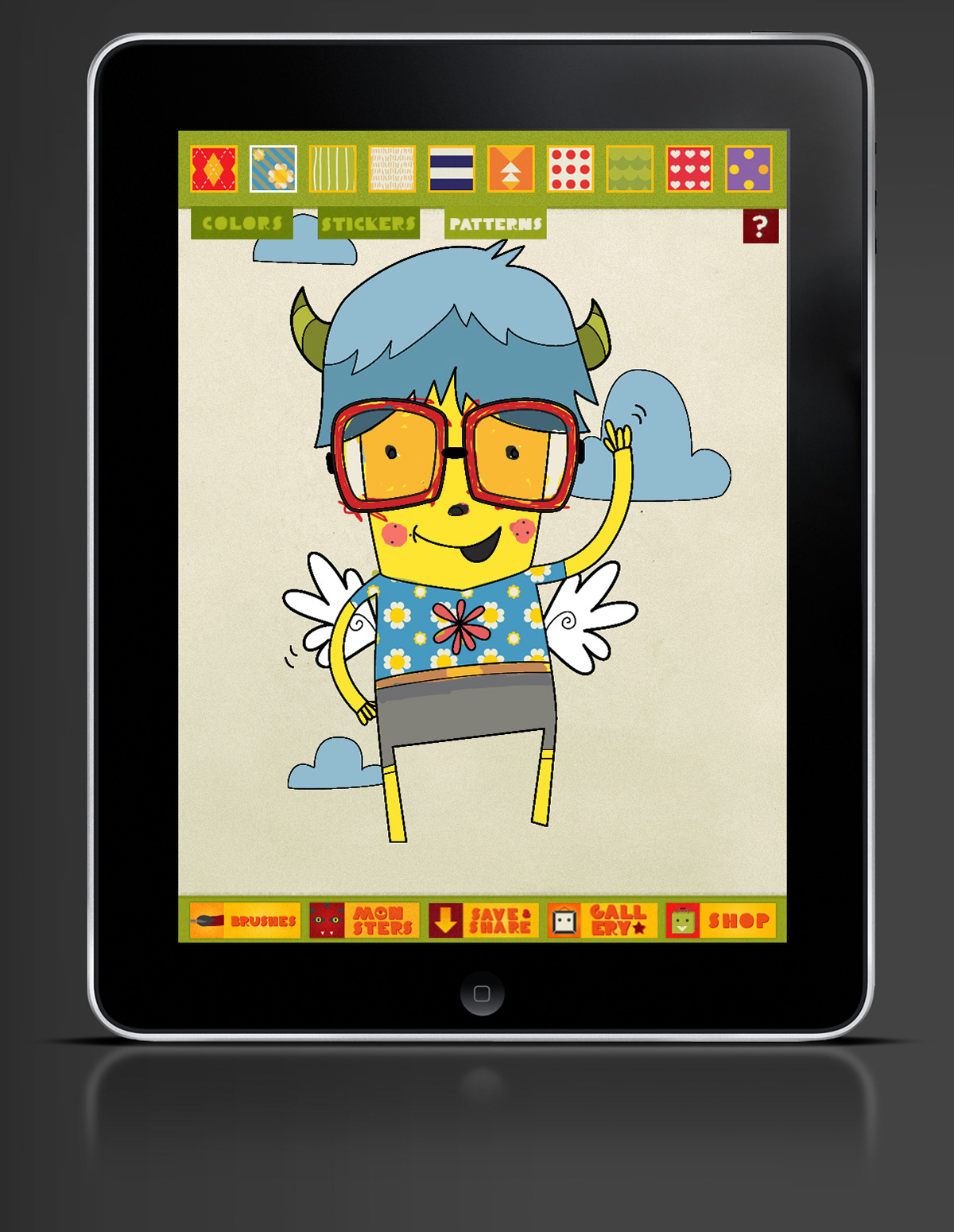 monster coloring book iphone iPad Interface app application ios