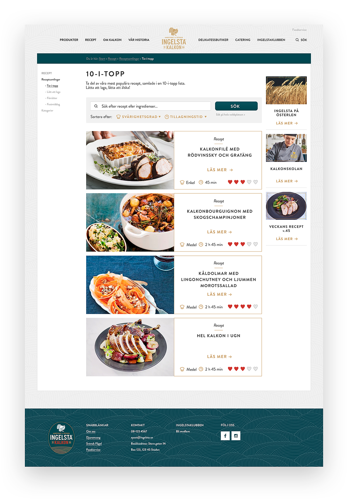 Web Website Retail Food  Sweden UI web site White teal re-design