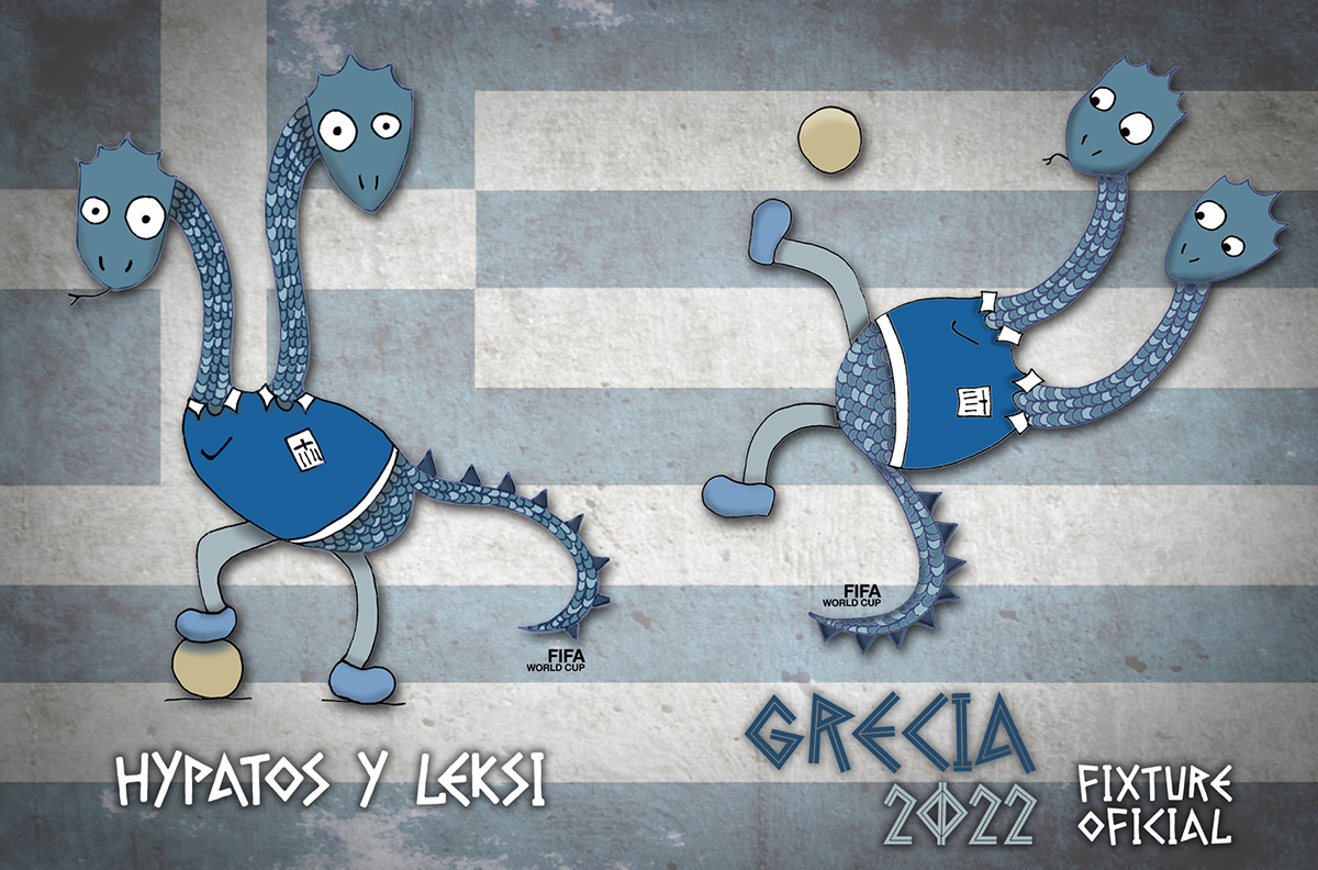 mundial football Grecia hydra Mascota Fixture marchandising