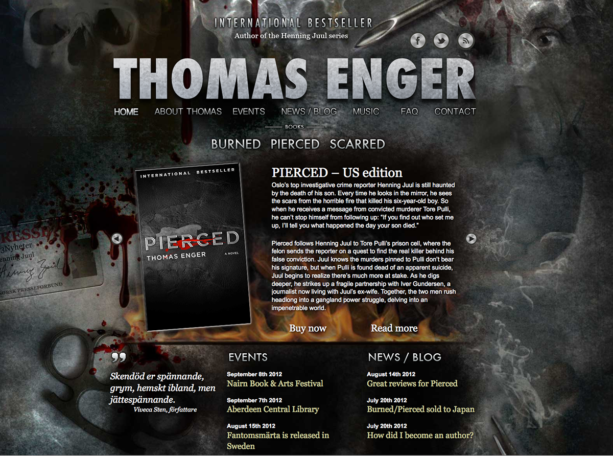 scull wordpress Theme dark Tomas Enger Author Web
