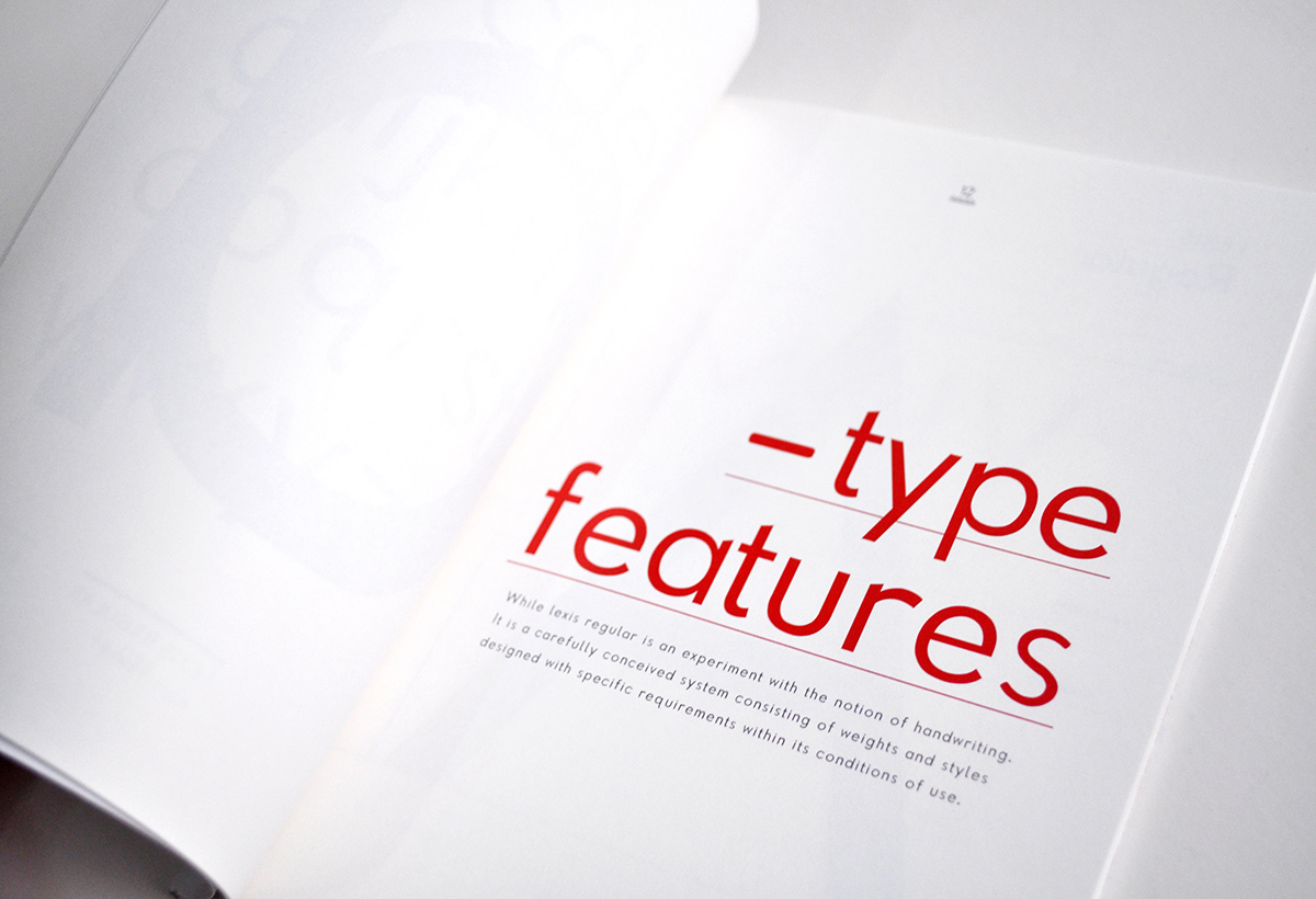 Type Specimen type lexis regular book Typeface