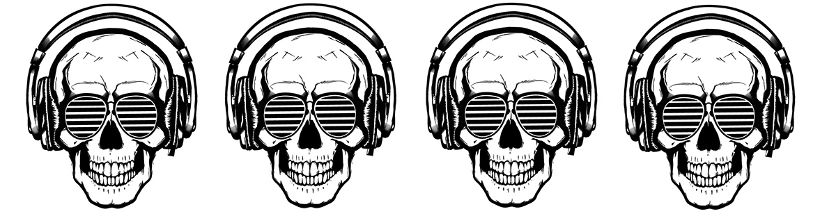 calavera ilustracion skull camiseta tshirt audifonos juanmejia
