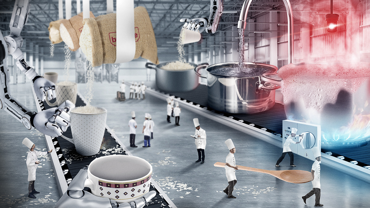 Adobe Portfolio photoshop concept boceto arroz Food  factory industry brillante