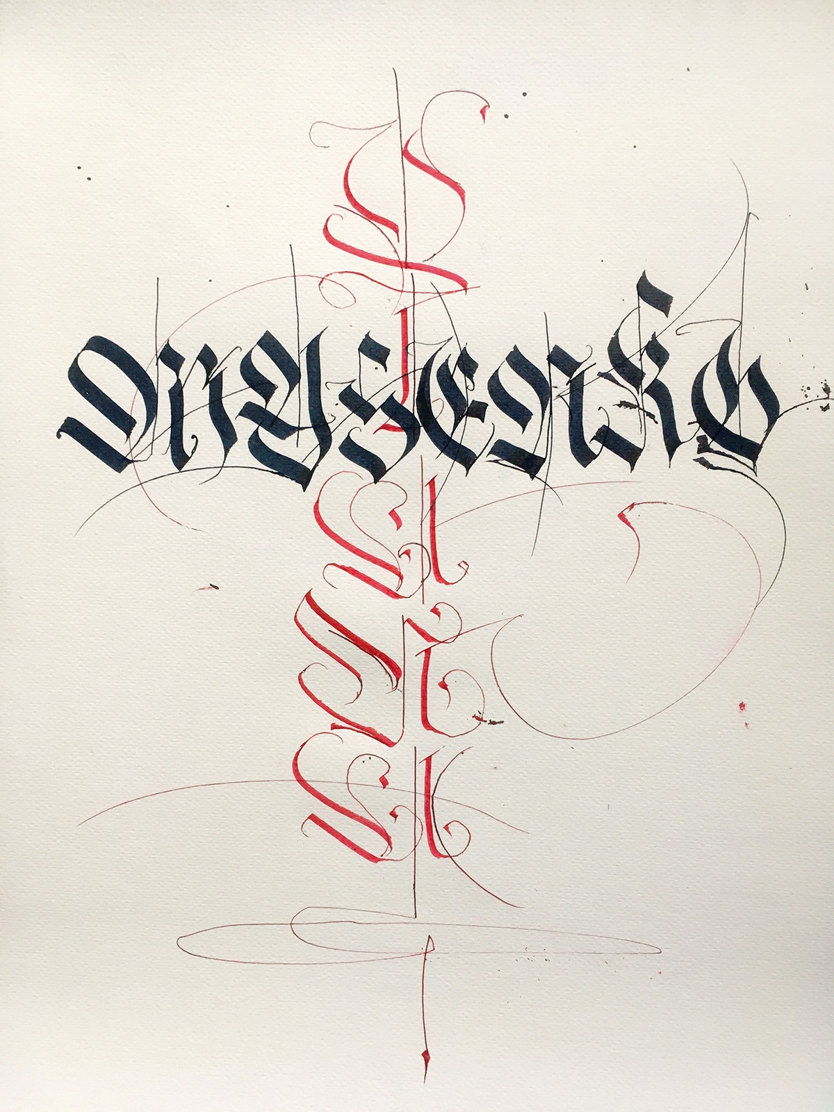 Calligraphy   ink lettering sketch Graffiti yaka yakaspectrum art paper