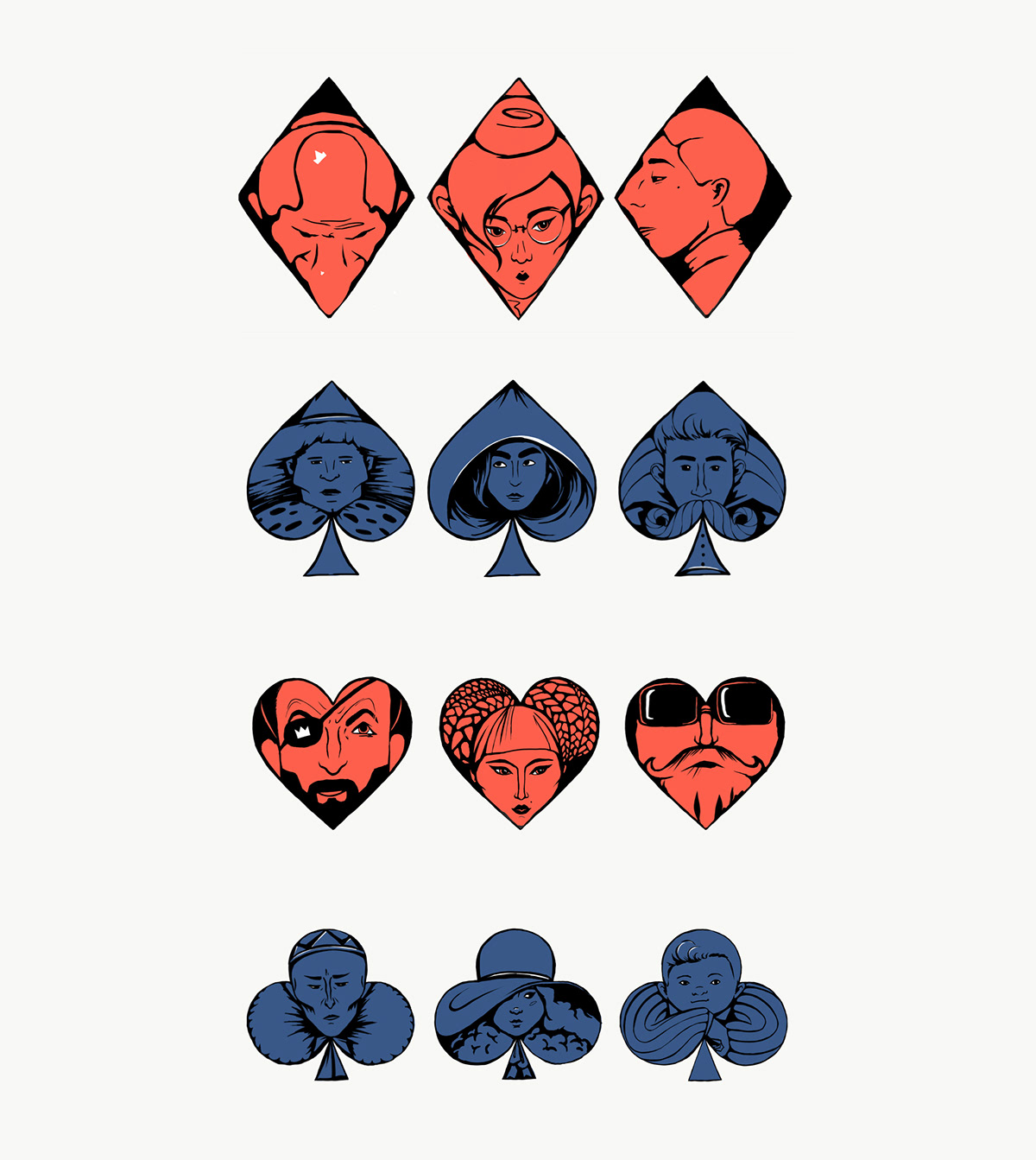 cards Character clubs diamonds hearts jack king pocker queen spades