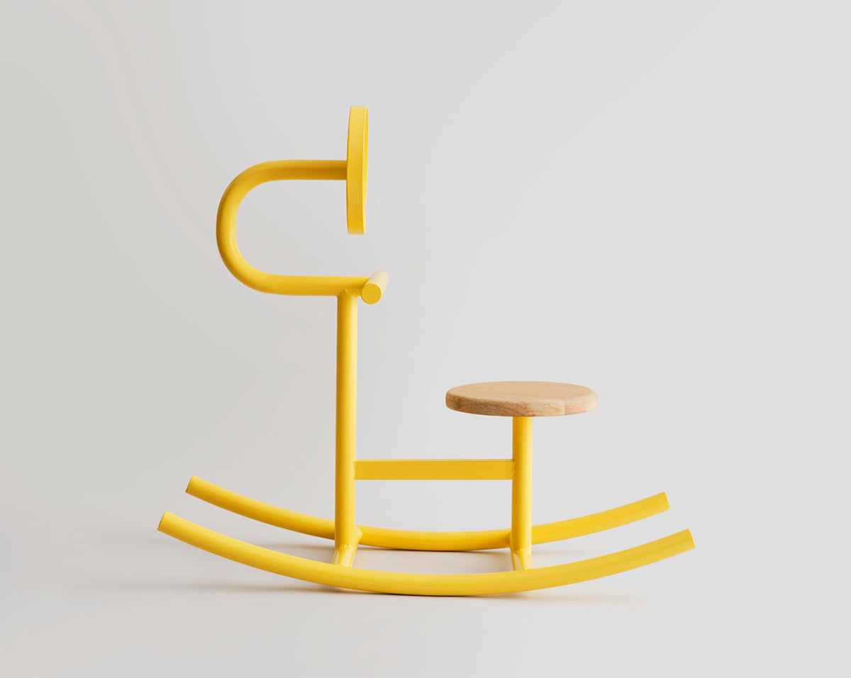 children furniture design  mirror rocking chair smile