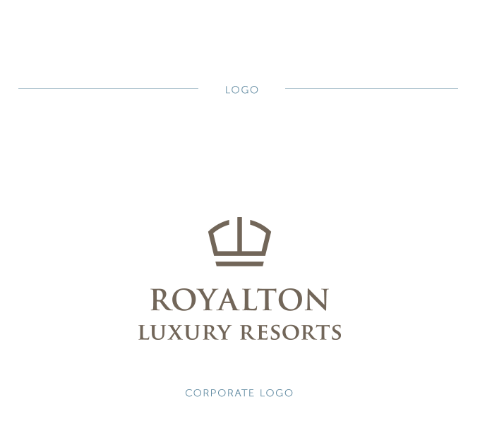logo brand identity Royalton Business Cards Stationery letterhead hotel resort foil stamp royal luxury Hotel Logo pens resort logo