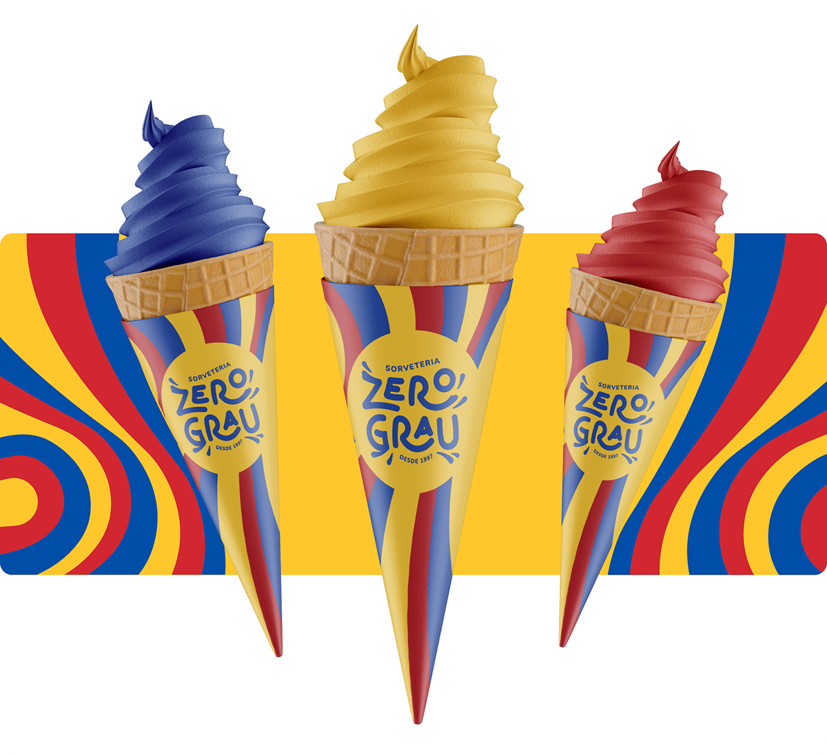 brand identity ice cream shop logo Logotipo sorveteria gelado sorvete identidade visual design gráfico