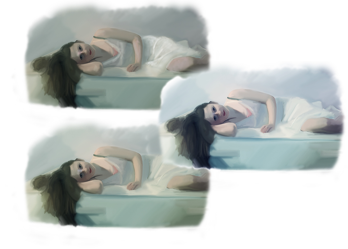 sleeplessness girl bed mattress digital painting Ps25Under25 wacom portrait sleep