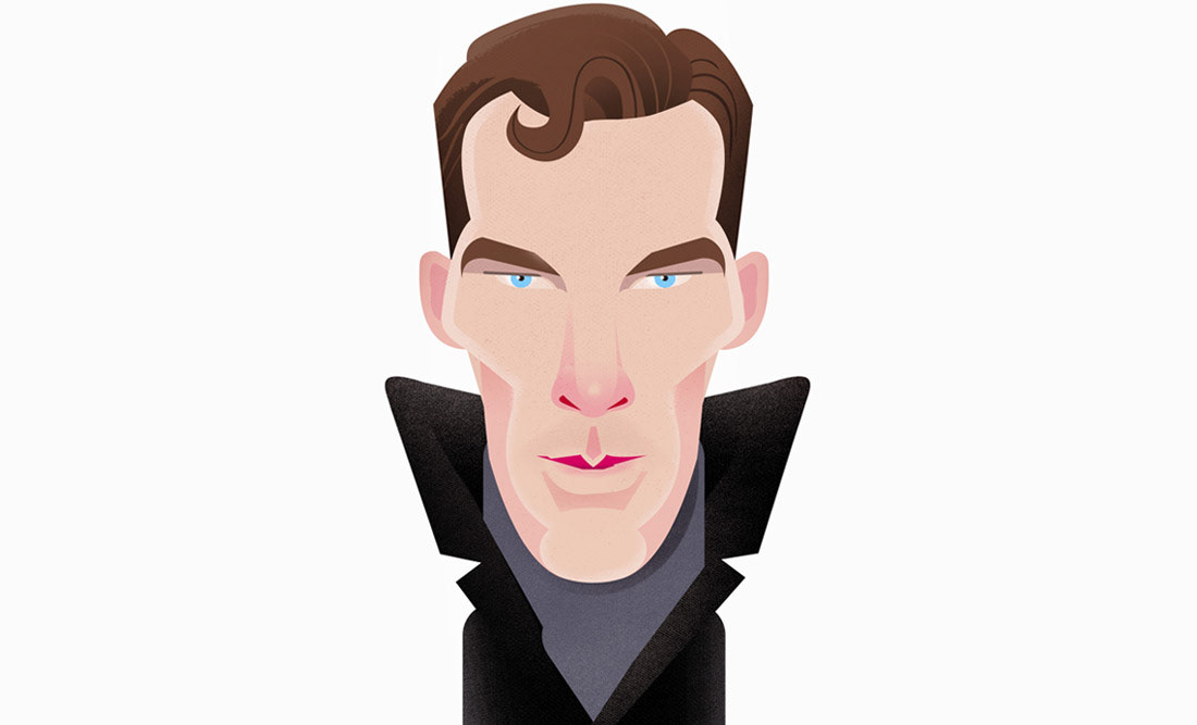 portrait caricature   Benedict Cumberbatch ILLUSTRATION  Sherlock Doctor Strange Avengers actor Movies
