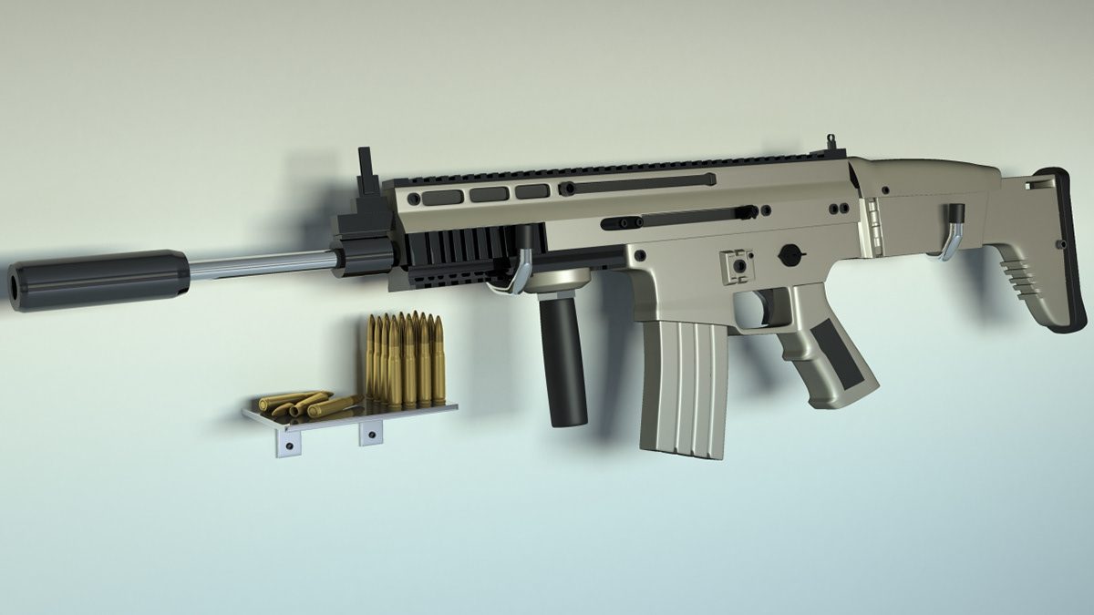 FN scar assult rifle Gun model m16 m4