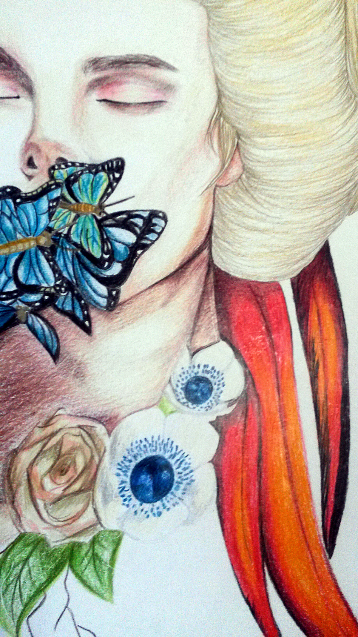 butterfly women Nature ILLUSTRATION  draw