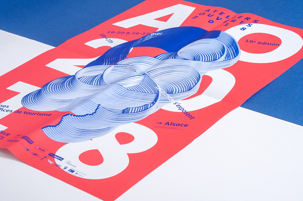 poster art festival pink blue map Duotone postcards typography   silkprint