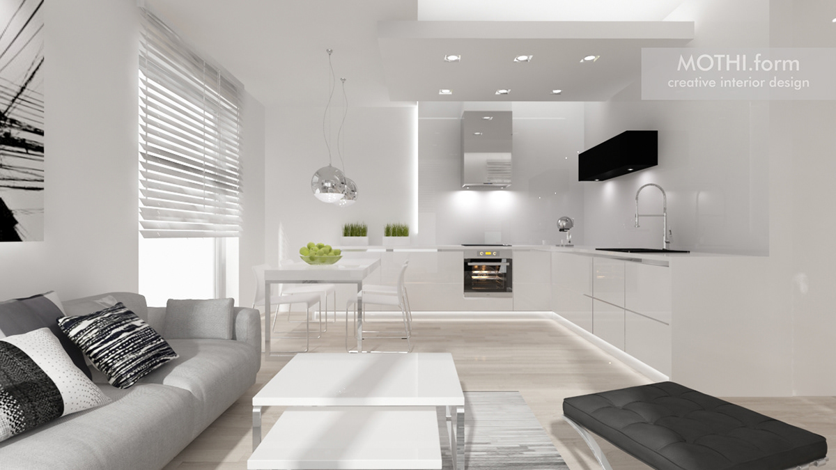 modern black and white Interior design creative living room mothi.form