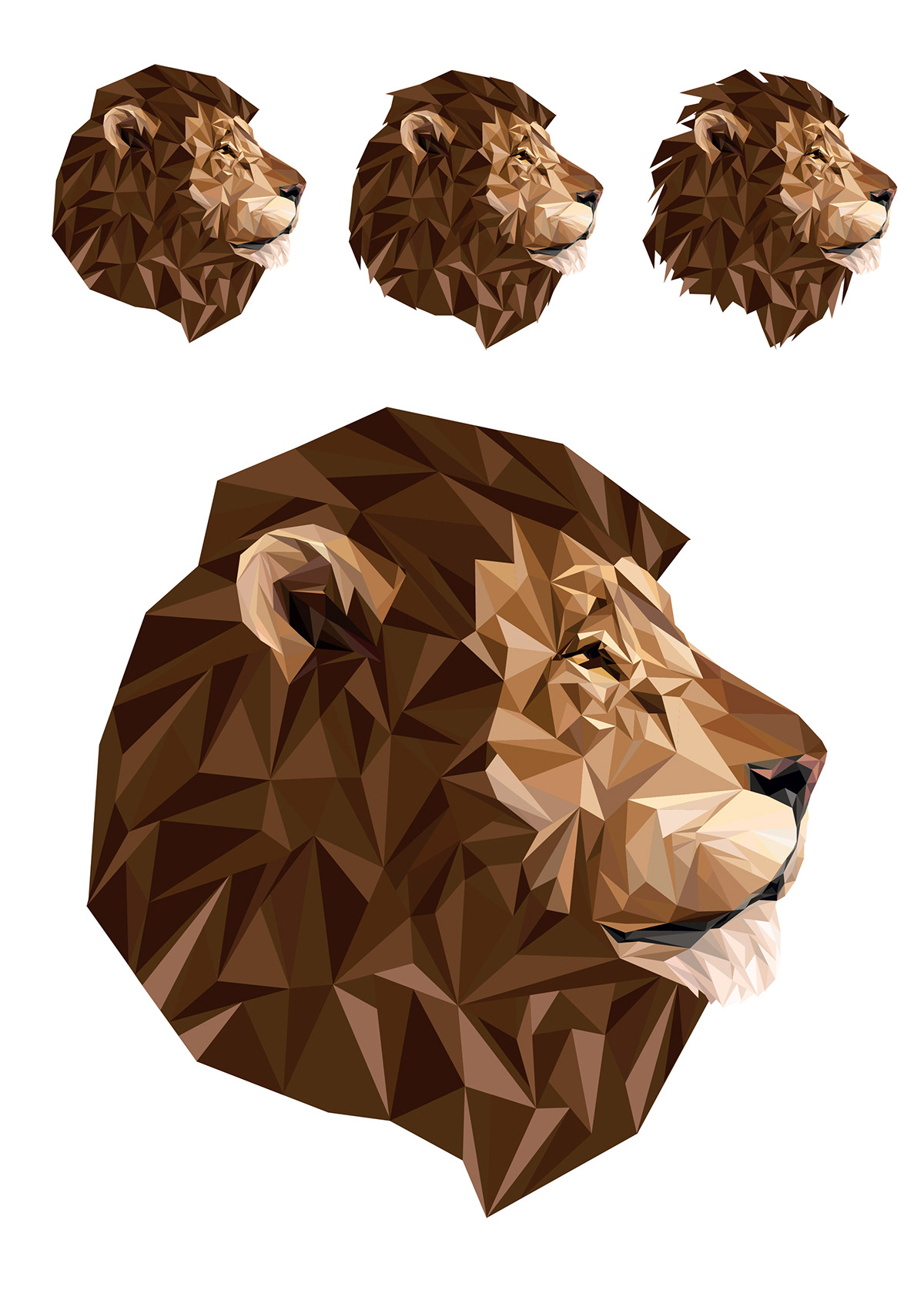 lion face vector triangle geometric