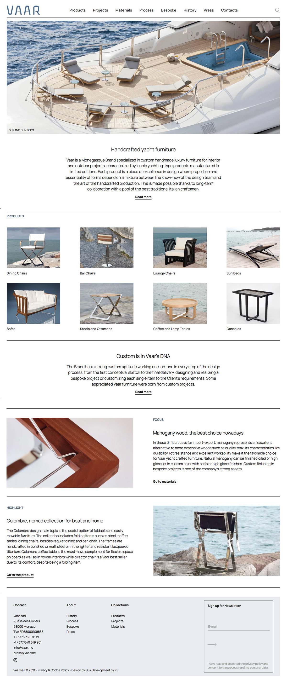 brand identity design furniture logo Logotype newsletter stationary Web Design  Website yacht