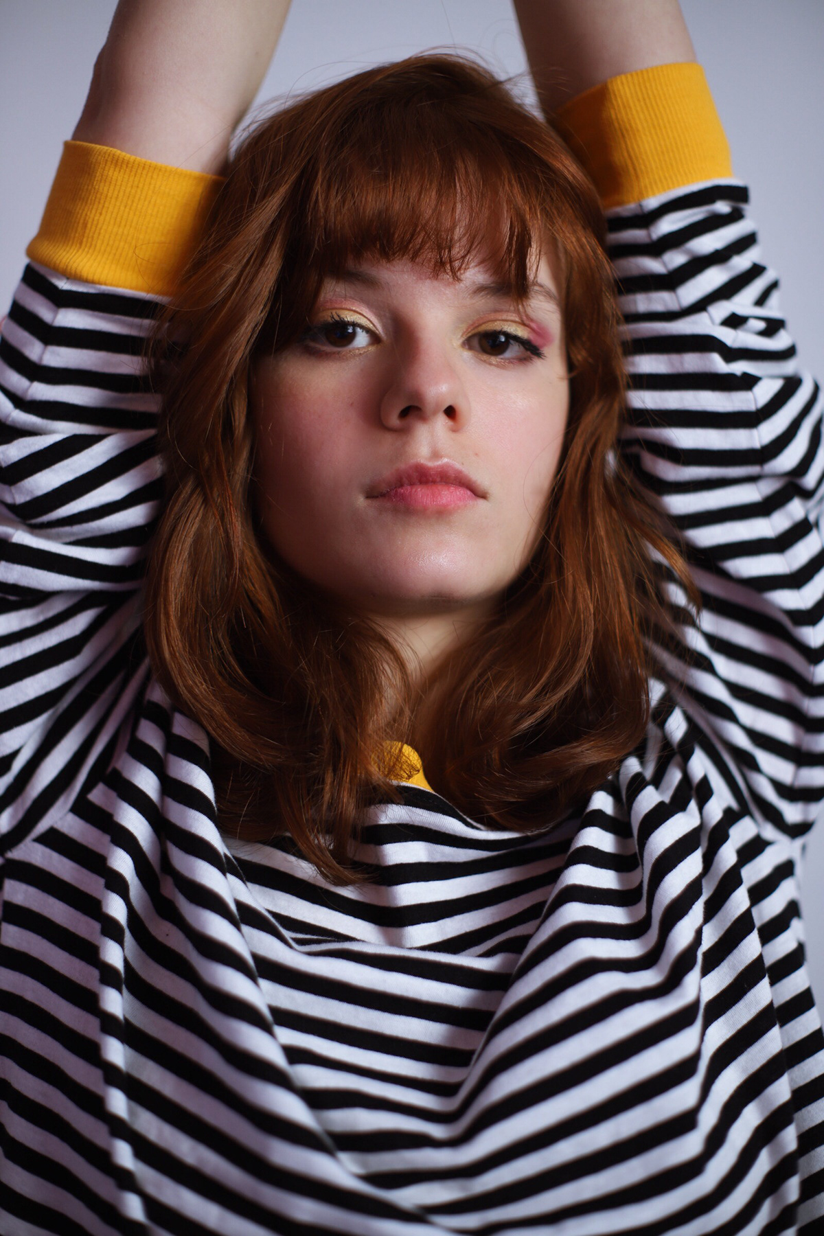 black and white estudio Fashion  listras Make Up maquiagem photoshoot portrait stripes studio