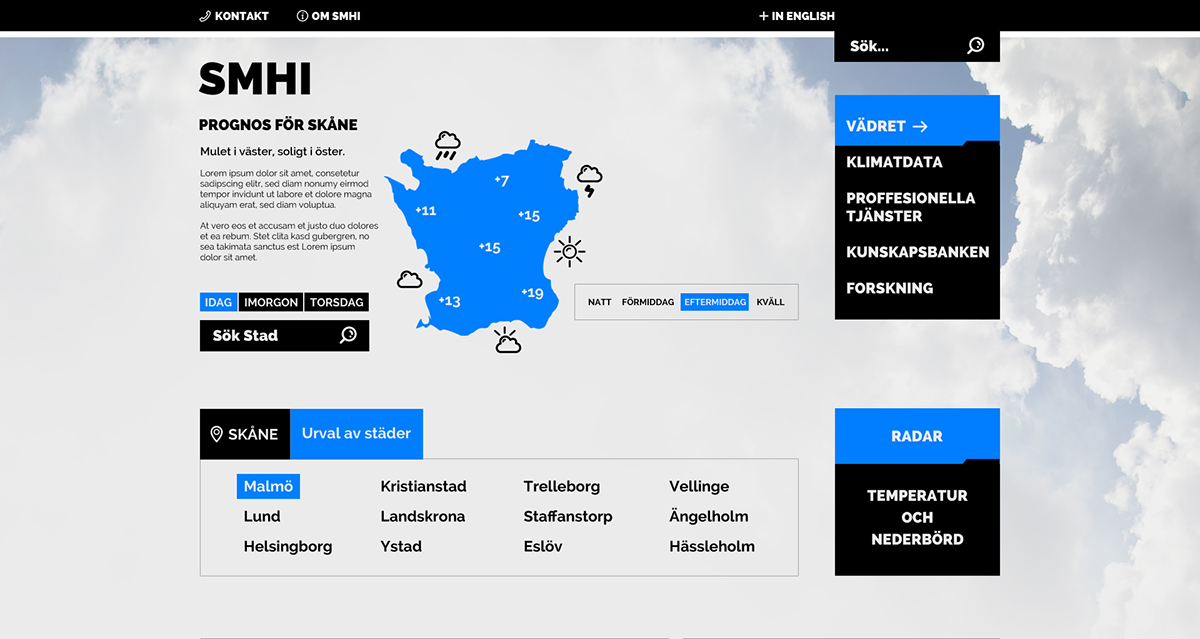 SMHI weather redesign Project Sweden Responsive icons ios desktop Web