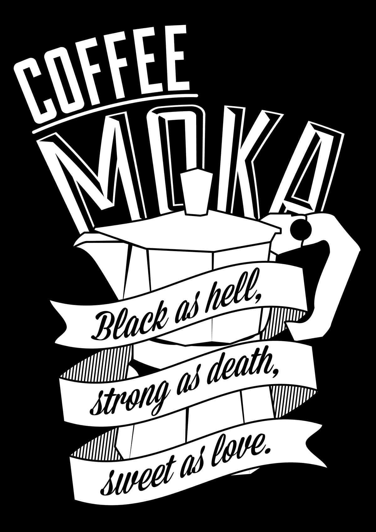 Coffee moka caffe ribbon