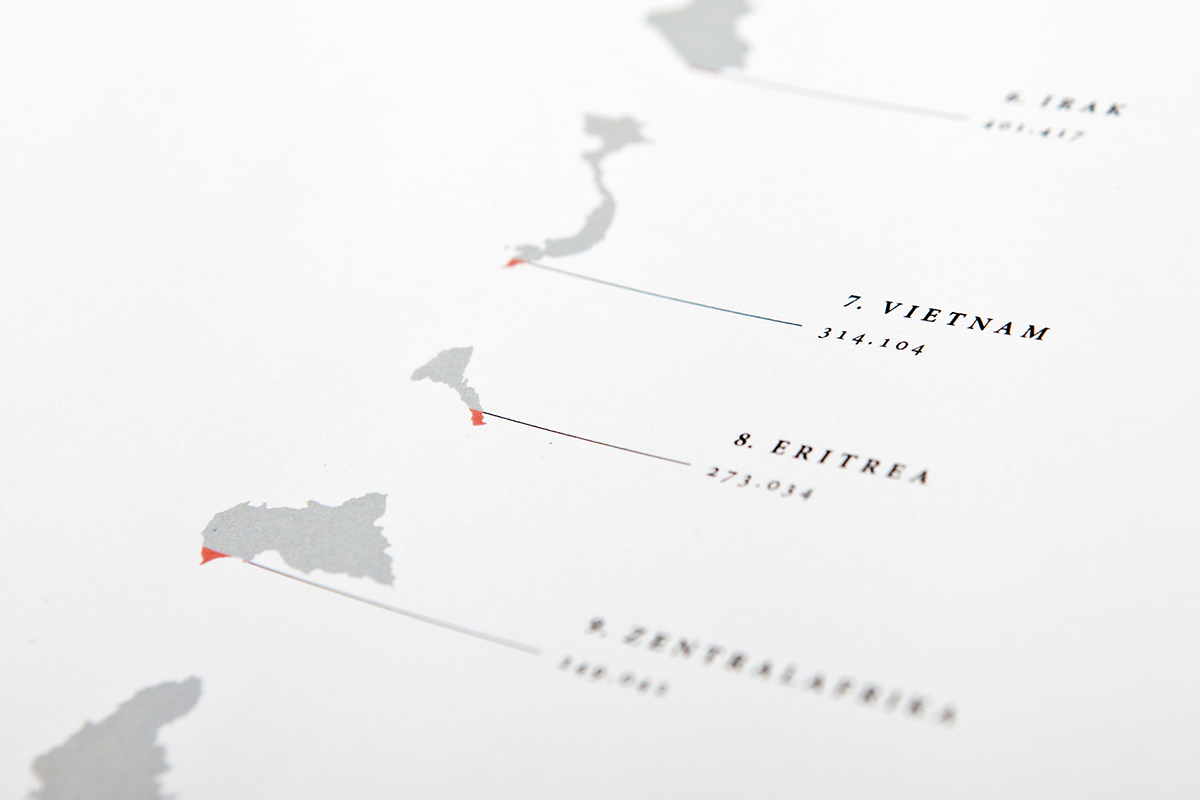 atlas refugee escape home editorial Flüchtlinge Flucht typo emotion infographic ADC award Data asylum Fluchtatlas