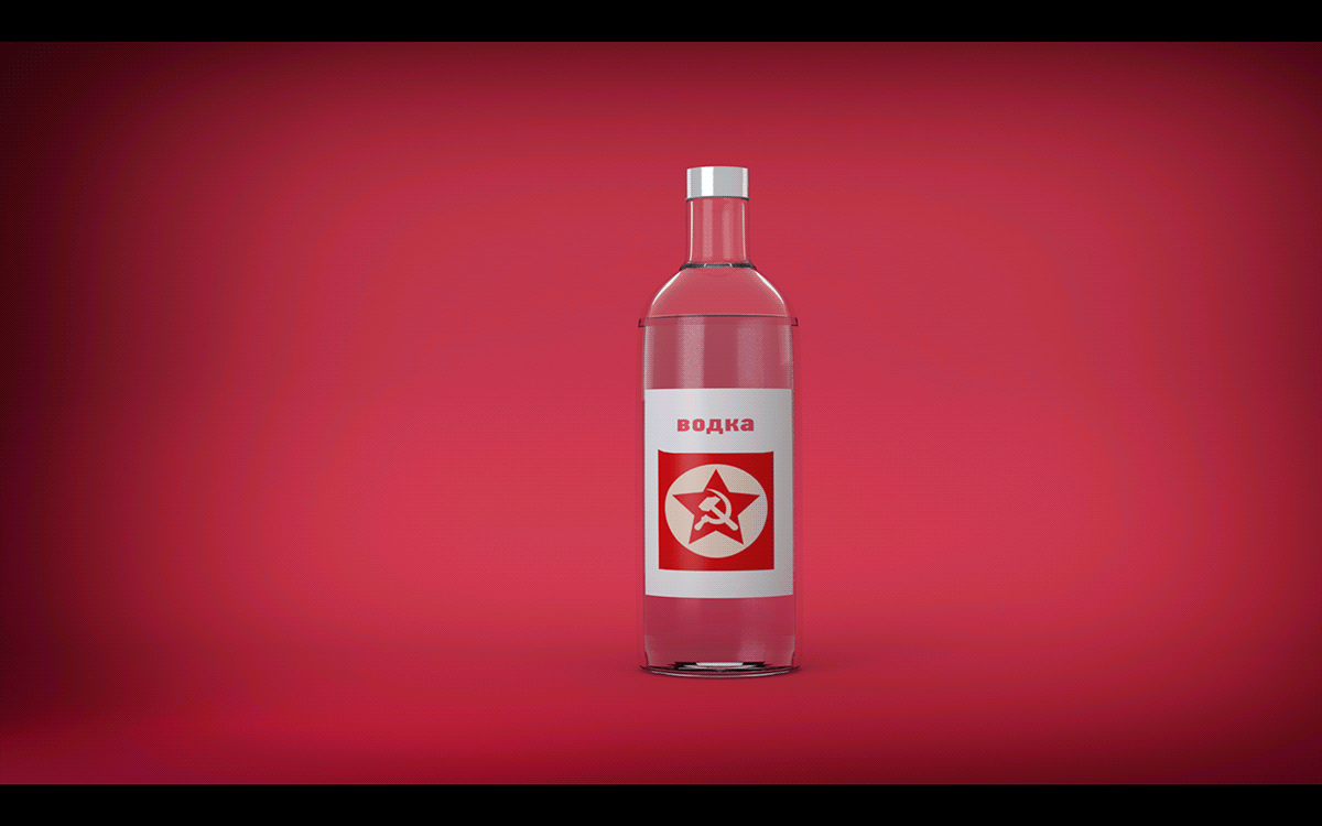 Vodka russian modo model 3D red ccccp photoshop Render
